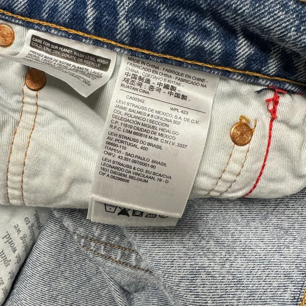 Levi's 512 Jeans Mens 40x30‎ ACTUAL Slim Taper Acid Wash Denim Reflective Sides